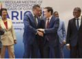 Prime Minister Dr. Andrew Holness greets US Secretary of State Marco Rubio at the recent CARICOM Summit in St. Kitts and Nevis
