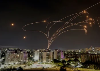 Israel's Iron Dome anti-missile system intercepts rockets launched from the Gaza Strip, as seen from the city of Ashkelon, Israel, Oct. 9, 2023. (Amir Cohen/Reuters)