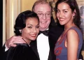 L-R Lady Shakira Baksh Caine, Sir Michael Caine and their daughter (Photo)