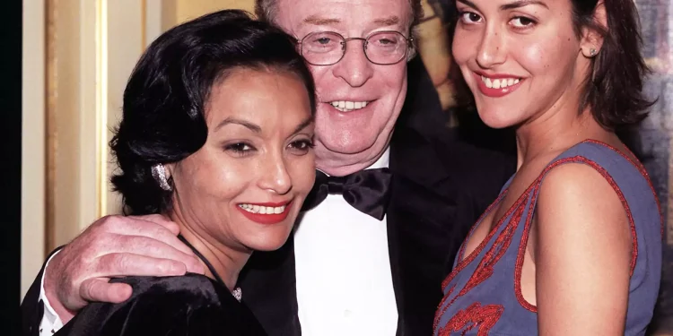 L-R Lady Shakira Baksh Caine, Sir Michael Caine and their daughter (Photo)