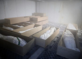 Coffin of the school children in Iran that were killed (Newsweek photo)