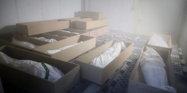 Coffin of the school children in Iran that were killed (Newsweek photo)