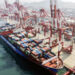 A cargo ship is docked at the foreign trade container terminal of Qingdao Port in China's eastern Shandong province on Wednesday. AFP/Getty Images