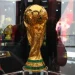 The official World Cup trophy is displayed during its presentation within the FIFA World Cup 2026 Trophy Tour at BBVA Stadium in Guadalupe, Nuevo Leon, Mexico, on Saturday. AFP