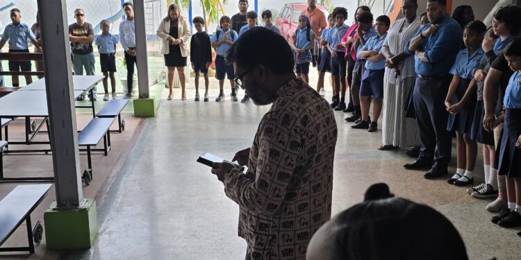 Frm Mayor Ubraj Narine offering a prayer for the NGSA this morning, April 29, 2026