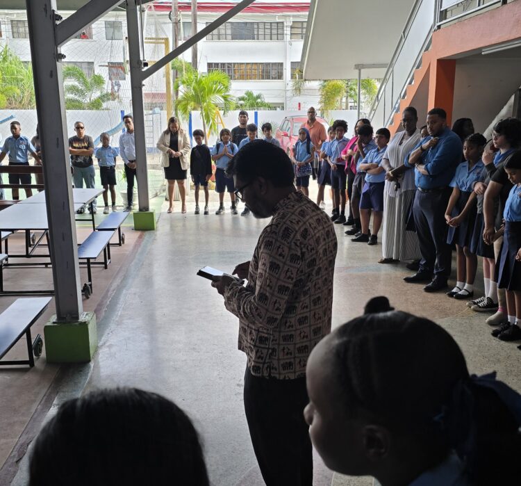 Frm Mayor Ubraj Narine offering a prayer for the NGSA this morning, April 29, 2026