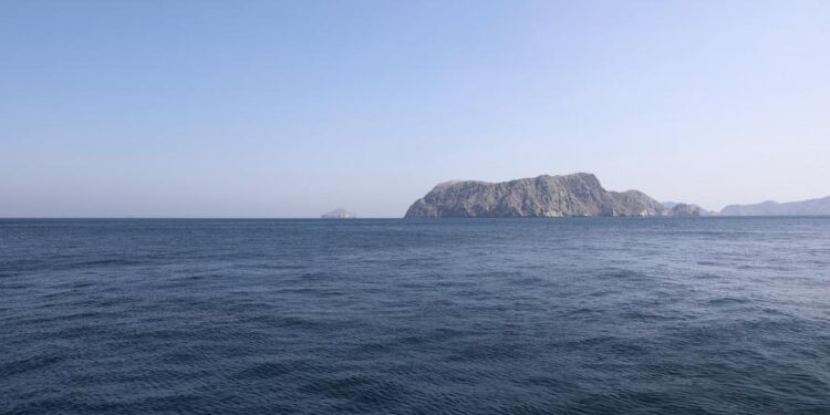 This file photo taken on Feb. 19, 2025 shows the Strait of Hormuz. (Xinhua/Wang Qiang)