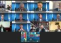 A screenshot from the livestream of the CCJ Hearing of the Application – N. Mohamed and A. Mohamed v Minister of Home Affairs, O. Walrond and others, on Tuesday 21 April 2026. [Image courtesy Caribbean Court of Justice YouTube Channel]