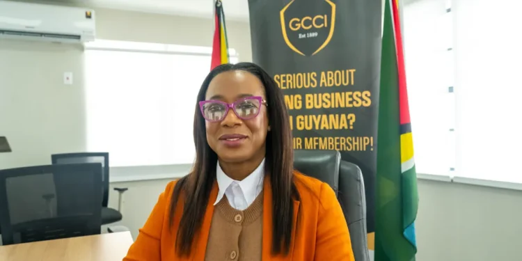 GCCI President Kathy Smith speaks with DPI