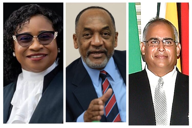 L-R Justice Yonette Cummings-Edwards, Dr. Vincent Adams, Justice Sandil Kissoon