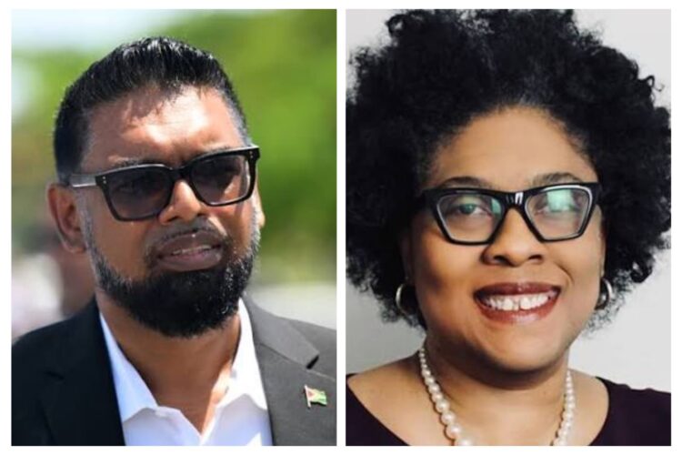 L-R President Irfaan Ali, Dr. Karen Abrams