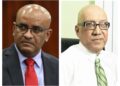 L-R Vice President Bharrat Jagdeo, Columnist GHK Lall