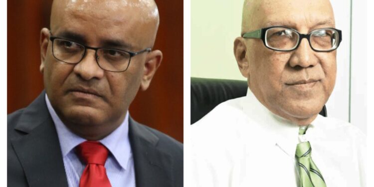 L-R Vice President Bharrat Jagdeo, Columnist GHK Lall