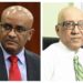 L-R Vice President Bharrat Jagdeo, Columnist GHK Lall