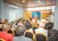 Ophthalmologist Dr Shailendra Sugrim speaking at the ceremony