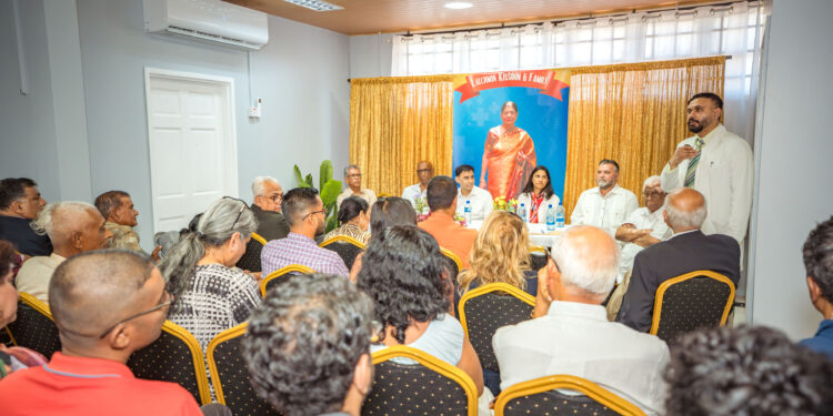 Ophthalmologist Dr Shailendra Sugrim speaking at the ceremony