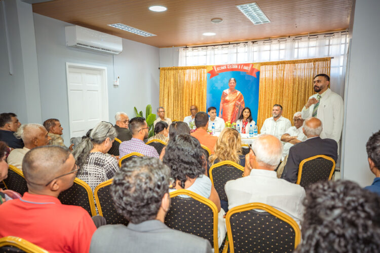 Ophthalmologist Dr Shailendra Sugrim speaking at the ceremony