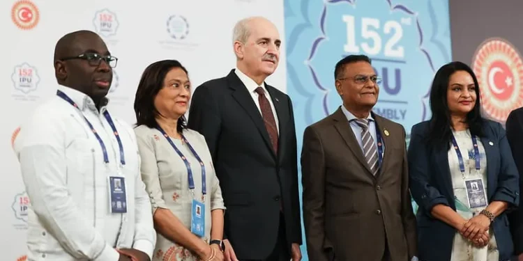 The meeting was held on the sidelines of the 152nd Inter-Parliamentary Union (IPU) Assembly in Istanbul