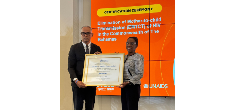 Dr the Hon. Michael Ronald Darville, Minister of Health and Wellness, The Bahamas with Dr Eldonna Boisson, PAHO/WHO Representative | The Bahamas and Turks and Caicos Islands