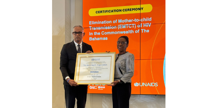 Dr the Hon. Michael Ronald Darville, Minister of Health and Wellness, The Bahamas with Dr Eldonna Boisson, PAHO/WHO Representative | The Bahamas and Turks and Caicos Islands