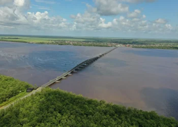 The Berbice River Bridge across the Berbice River (National Trust of Guyana photo)