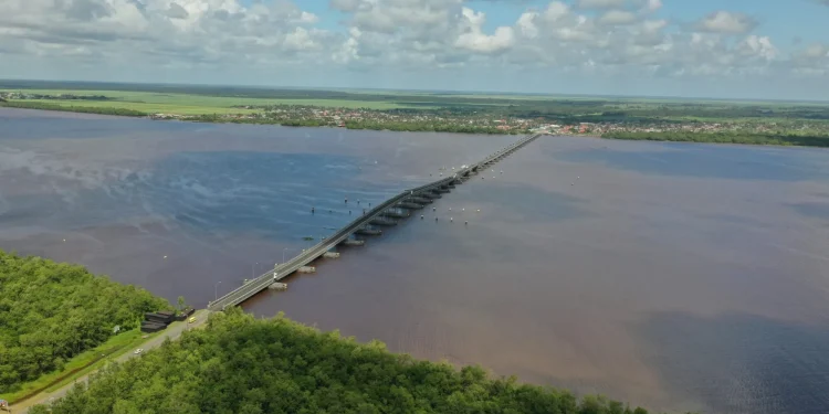 The Berbice River Bridge across the Berbice River (National Trust of Guyana photo)