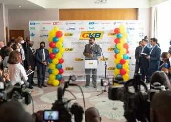 President Irfaan Ali and other officials at the Commissioning ceremony for the Guysons K+B joint venture launch