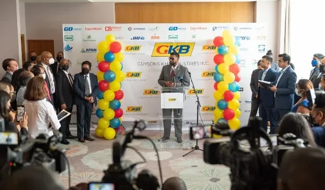 President Irfaan Ali and other officials at the Commissioning ceremony for the Guysons K+B joint venture launch