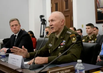General Randy A George will leave his position with 'immediate' effect, the Pentagon said [File: Rod Lamkey, Jr/AP]
