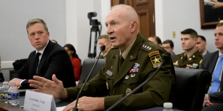 General Randy A George will leave his position with 'immediate' effect, the Pentagon said [File: Rod Lamkey, Jr/AP]