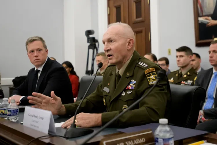 General Randy A George will leave his position with 'immediate' effect, the Pentagon said [File: Rod Lamkey, Jr/AP]