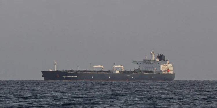 The Russian-flagged oil tanker Anatoly Kolodkin arrives at Matanzas bay, Cuba. (Google photo)