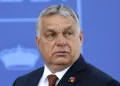 Hungary President Viktor Orban arrives at the NATO Heads of State summit in Madrid on June 30, 2022. (Bertrand Guay / Associated Press)