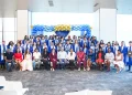 Minister of Health Dr Frank Anthony and training facilitators alongside graduates