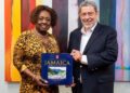 Ralph Gonsalves, right, with Olivia 'Babsy' Grange, who is leading Jamaica’s reparations movement. Photograph: The Repair Campaign