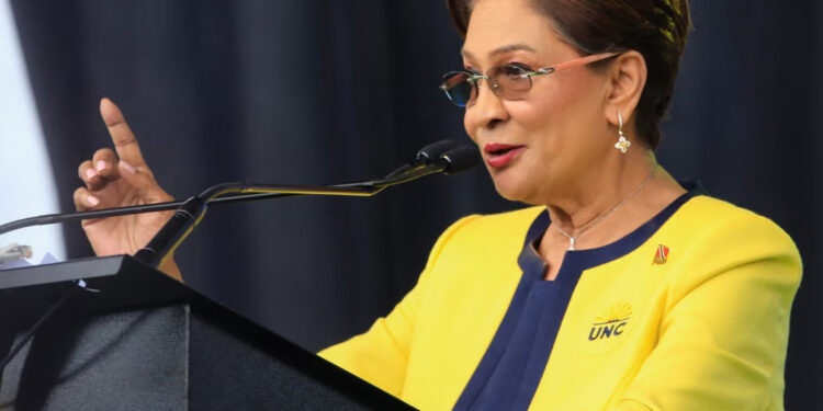 Trinidad and Tobago’s prime minister, Kamla Persad-Bissessar, has been praised for her commitment to reparatory justice. Photograph: Andrea De Silva/EPA