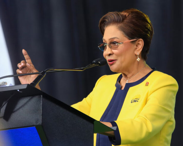 Trinidad and Tobago’s prime minister, Kamla Persad-Bissessar, has been praised for her commitment to reparatory justice. Photograph: Andrea De Silva/EPA