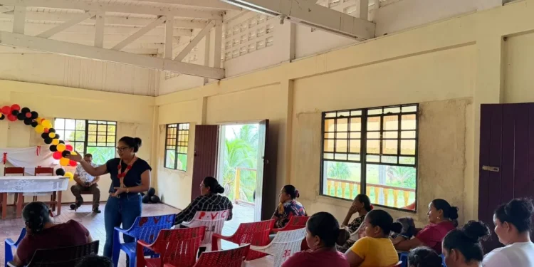 Minister of Amerindian Affairs, Sarah Browne-Shadeek, engages residents of Parakeese in Region One