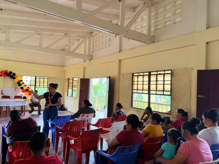 Minister of Amerindian Affairs, Sarah Browne-Shadeek, engages residents of Parakeese in Region One