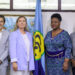 CARICOM Team: Beverly Harry-Emmanuel, Advisor, Social Development (Third from right), Davion Leslie, Programme Manager, Human Resource Development (second from right) and Dr Serena Bender-Pelswijk, Deputy Programme Manager, Health Sector Development. UNICEF Team: Anna Azayeva Valente, Representative OIC for Guyana and Suriname (Third from left), Francesco Amgrogetti – Regional Advisor- Partnerships Latin America and the Caribbean (second from left) and Dr Loria-Mae Heywood, Child Protection Specialist – UNICEF Guyana