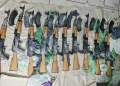 AK-47 rifles found on May 22, 2026 during Police operation conducted along No. 11 Village Public Road, Corentyne, Berbice.