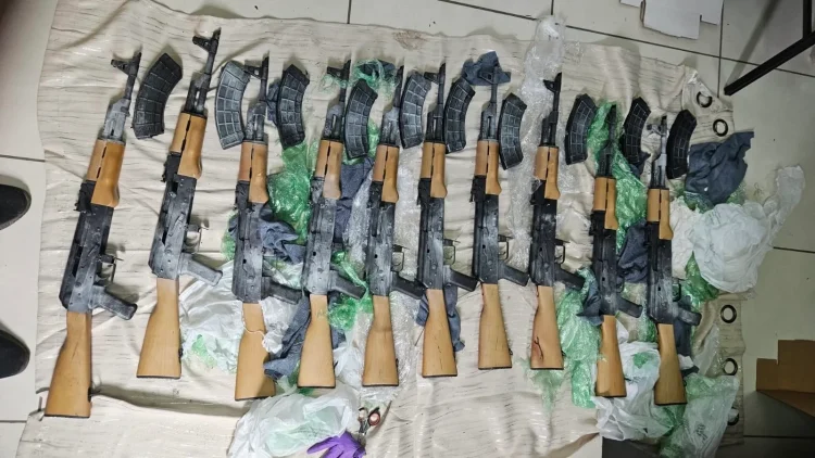AK-47 rifles found on May 22, 2026 during Police operation conducted along No. 11 Village Public Road, Corentyne, Berbice.