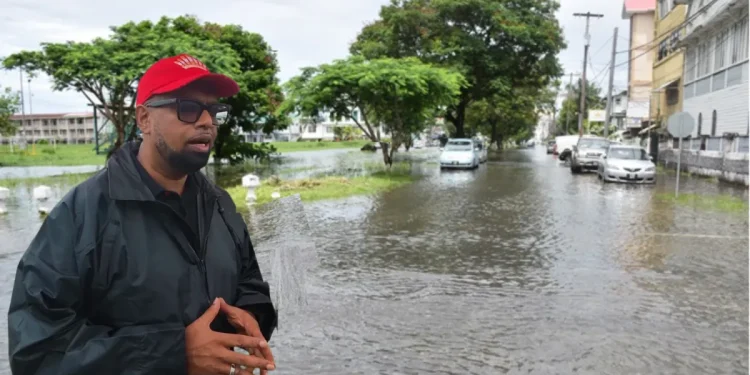 President Irfaan Ali at the forefront of the flooding crisis his administrated has created