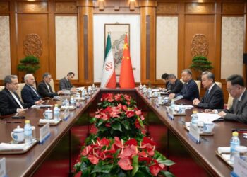 Chinese Foreign Minister Wang Yi, also a member of the Political Bureau of the Communist Party of China Central Committee, holds talks with Iranian Foreign Minister Seyyed Abbas Araghchi in Beijing, capital of China, May 6, 2026. (Xinhua/Cai Yang)
