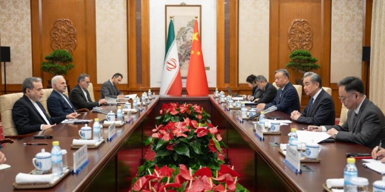 Chinese Foreign Minister Wang Yi, also a member of the Political Bureau of the Communist Party of China Central Committee, holds talks with Iranian Foreign Minister Seyyed Abbas Araghchi in Beijing, capital of China, May 6, 2026. (Xinhua/Cai Yang)