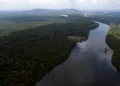 The Essequibo River flows through Kurupukari crossing in Guyana, Nov. 19, 2023. (AP Photo/Juan Pablo Arraez, File)