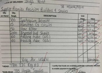 One of many receipts for Region Three (Team Mohamed's photo)