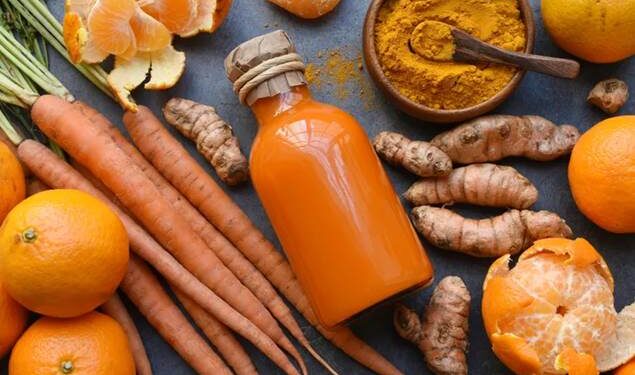 Juice and spice combinations such as carrot and turmeric can be anti-inflammatory. Credit: Nodar Chernishev / Getty Images