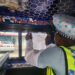 Police putting up fare structure in a minibus