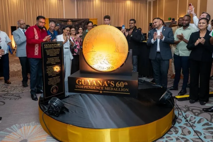 Revealing of the special medallion to commemorate Guyana’s 60th independence anniversary